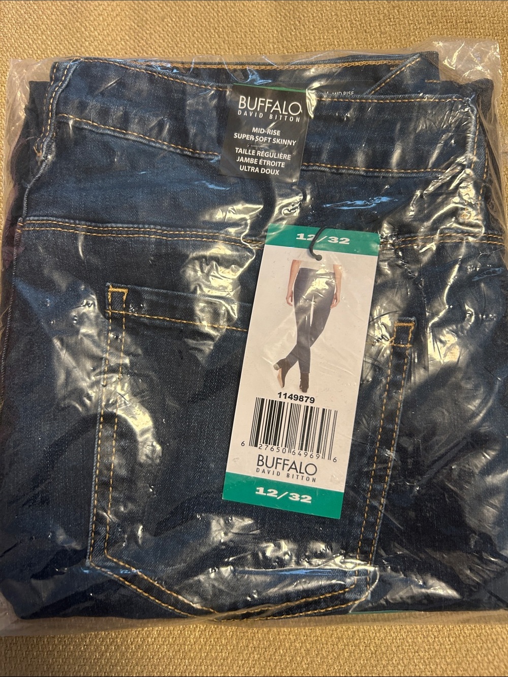 Buffalo David Bitton Mid-Rise Super Soft Skinny Jeans - Dark Indigo